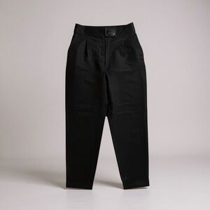 Womens Zara High Waisted Trouser Dress Pants Wide Leg Black Minimalist Medium